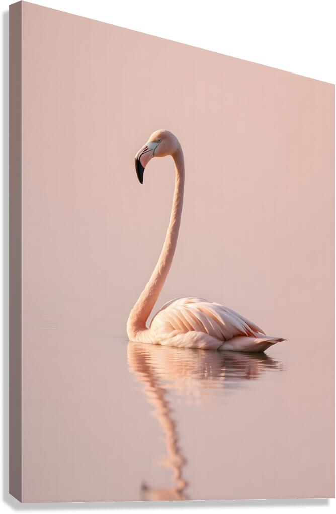 Graceful Flamingo Reflection Canvas Print