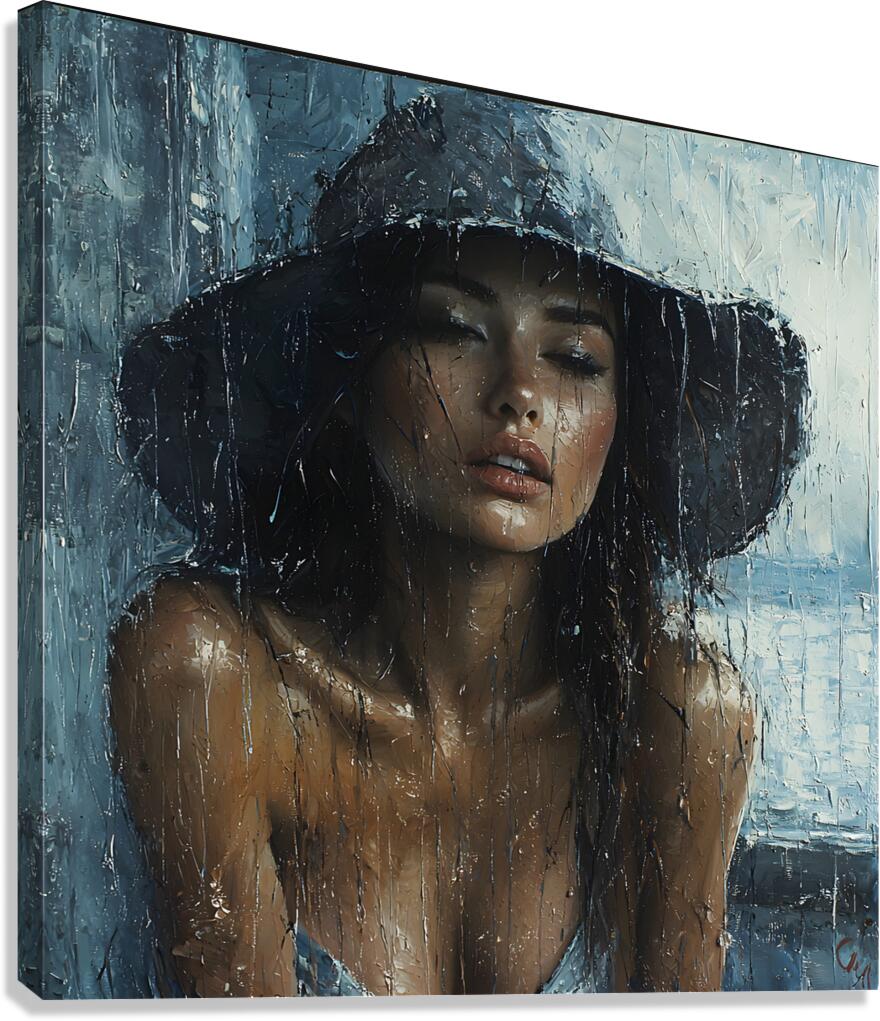Rainy Day Elegance Portrait Canvas Print