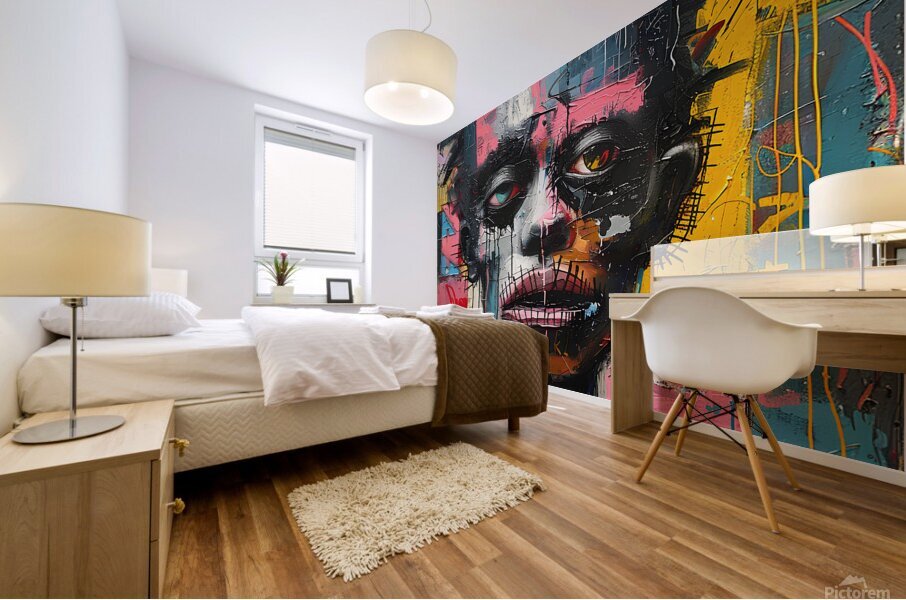 Bold Expression: Abstract Face Art Mural print