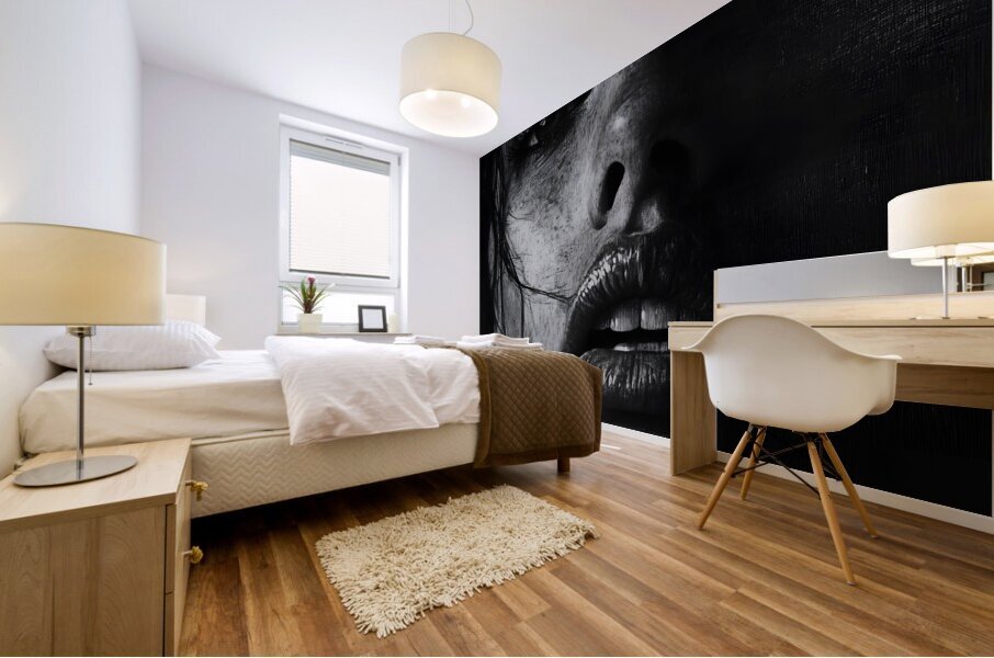Dramatic Monochrome Beauty Mural print