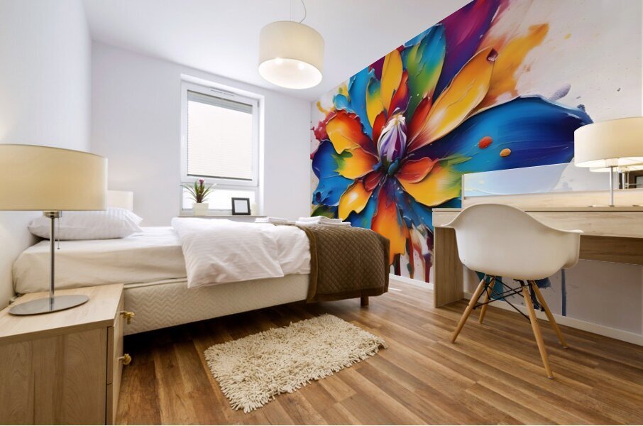 Abstract Color Splash Flower Mural print