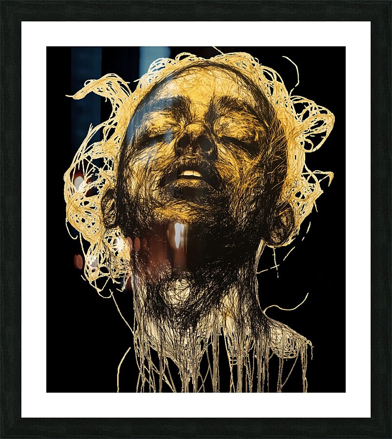 Inner Serenity: Abstract Wireframe Portrait Picture Frame print