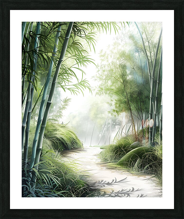 Serene Bamboo Forest Path Picture Frame print