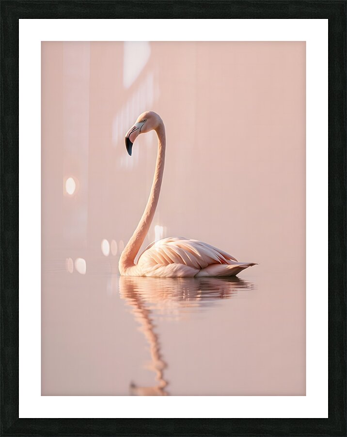 Graceful Flamingo Reflection Picture Frame print