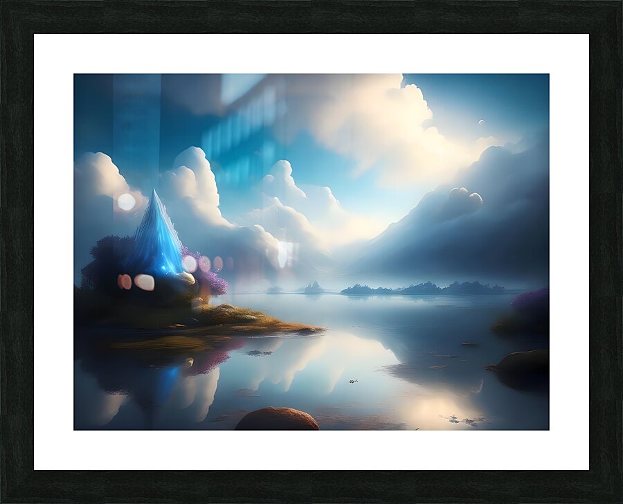 Tranquil Mountain Reflection Picture Frame print