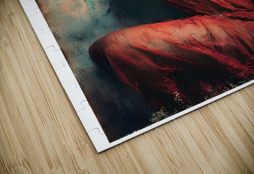 Ethereal Beauty: Woman in Flowing Red Dress Fab Haven puzzle