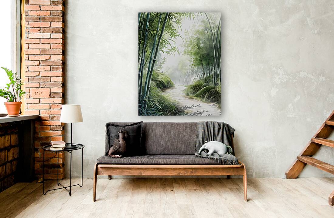 Serene Bamboo Forest Path Reproduction