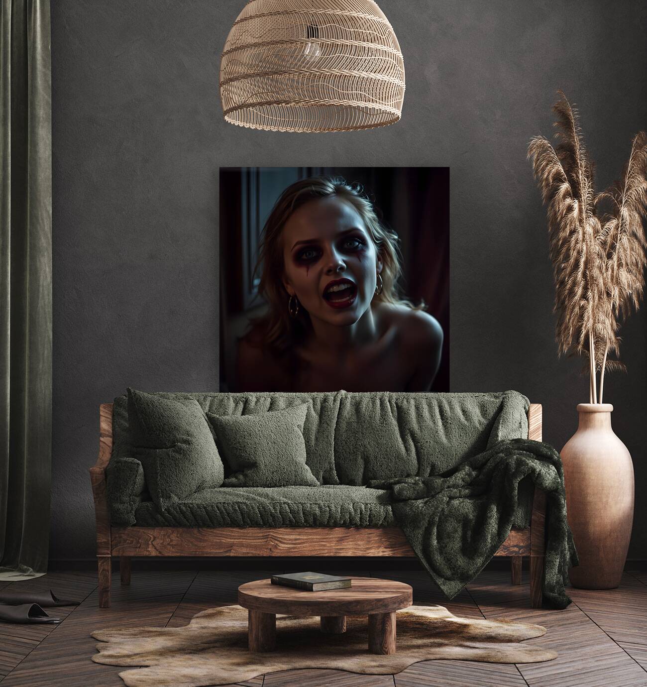 Vampire Elegance: Gothic Dark Portrait Reproduction