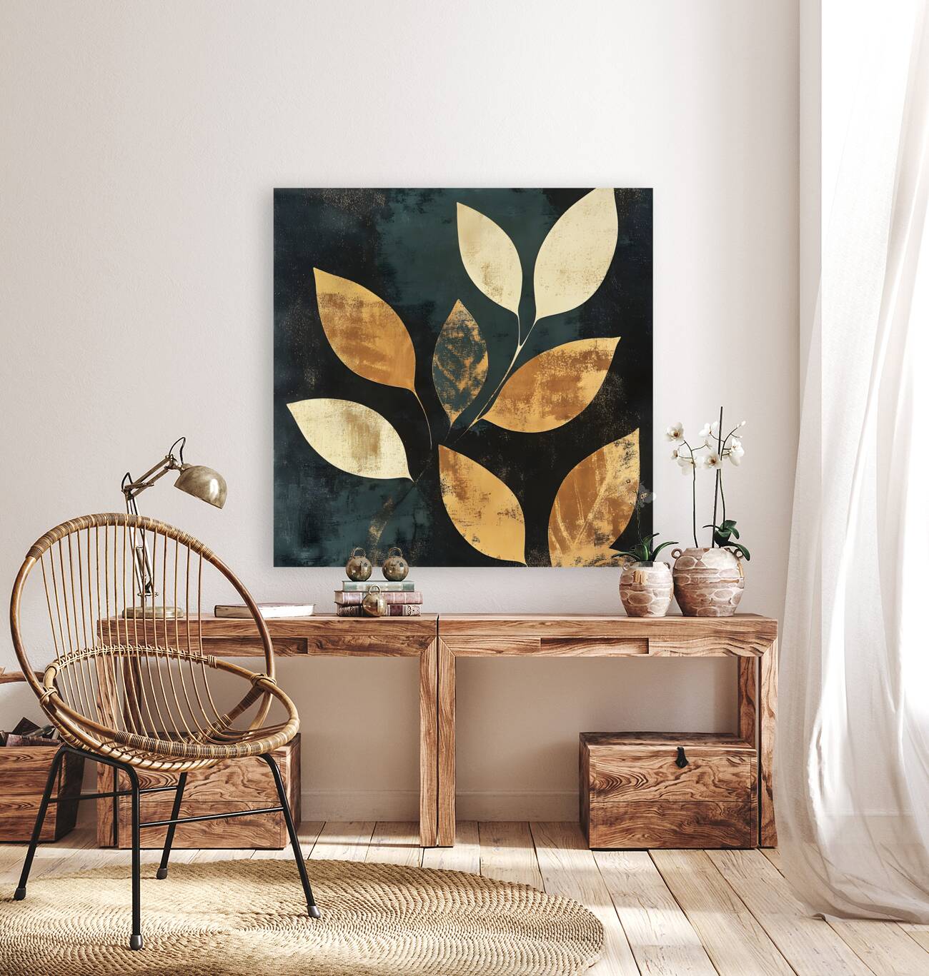 Golden Leaf Elegance Reproduction