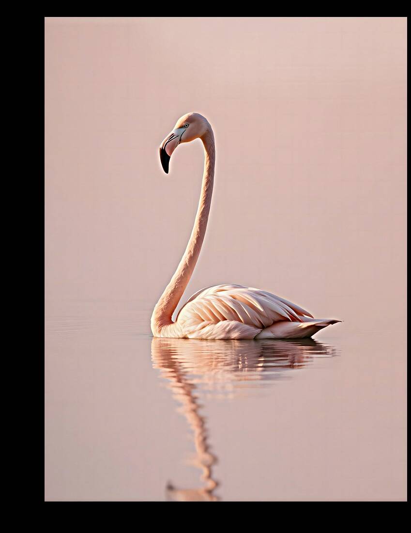 Graceful Flamingo Reflection Reproduction