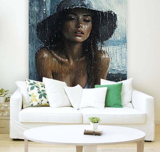 Rainy Day Elegance Portrait Reproduction