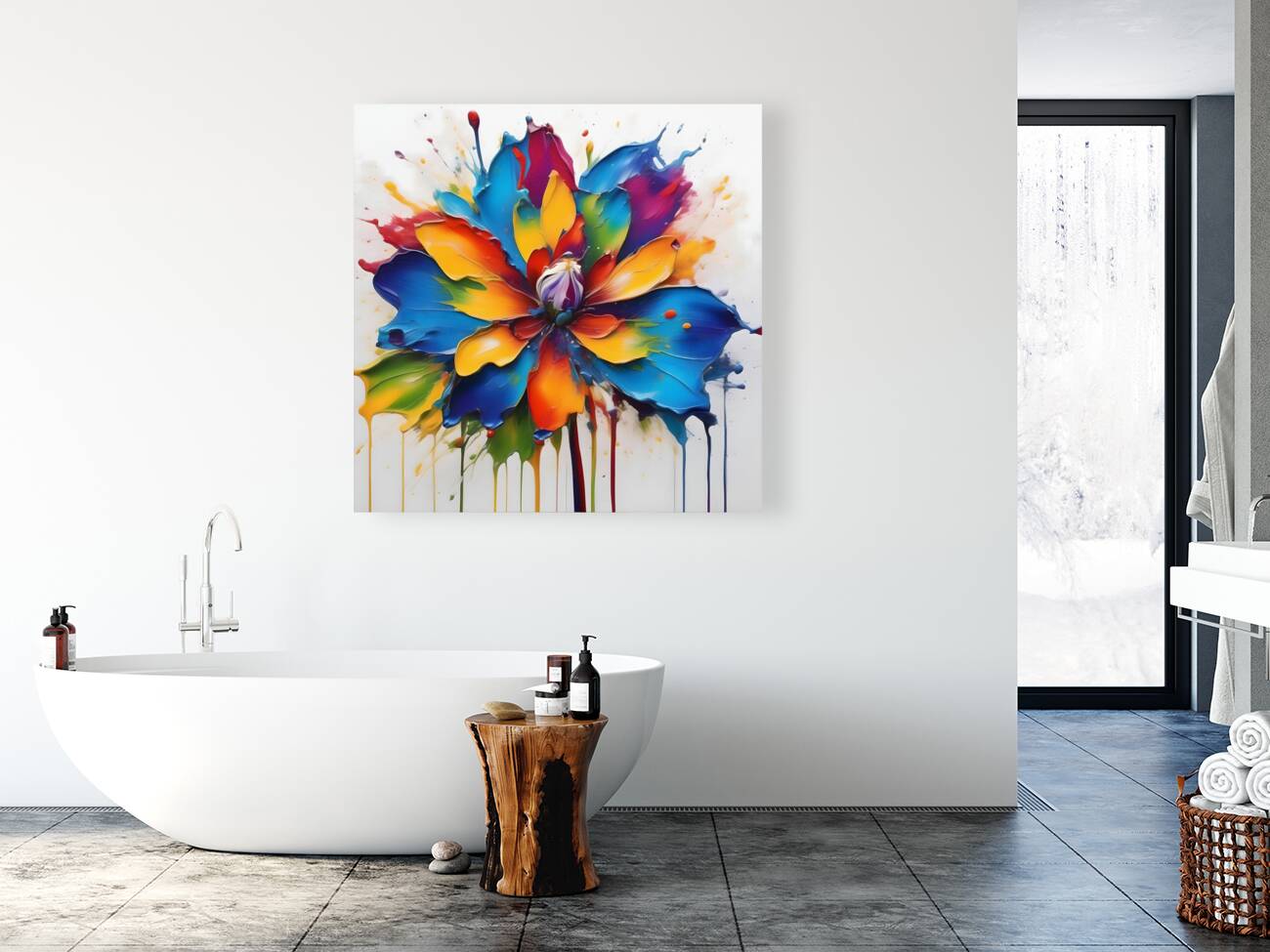 Abstract Color Splash Flower Reproduction