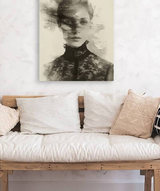 Victorian Elegance: Vintage Black and White Portrait by Fab Haven