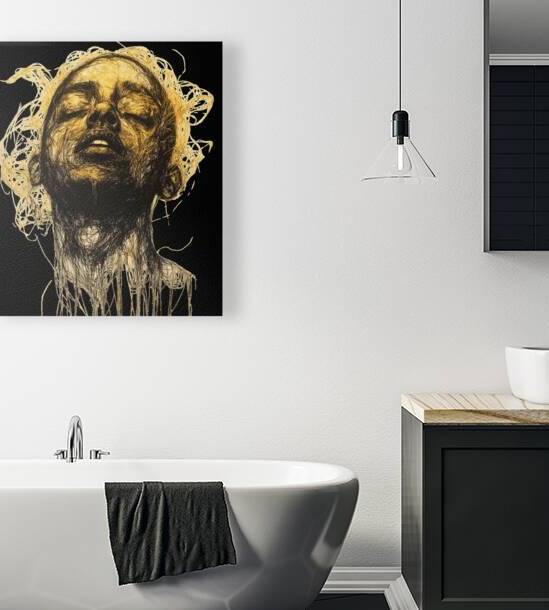Inner Serenity: Abstract Wireframe Portrait by Fab Haven