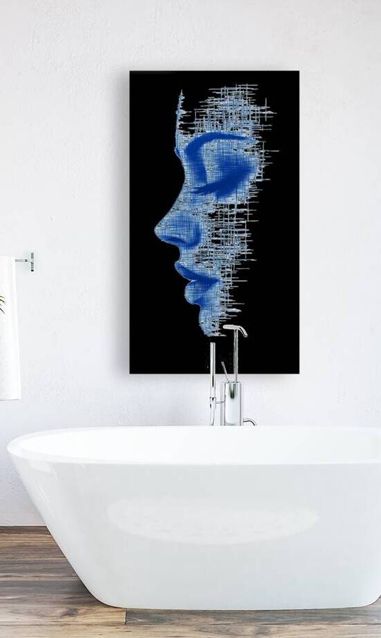 Digital Silhouette: Blue Abstract Art by Fab Haven