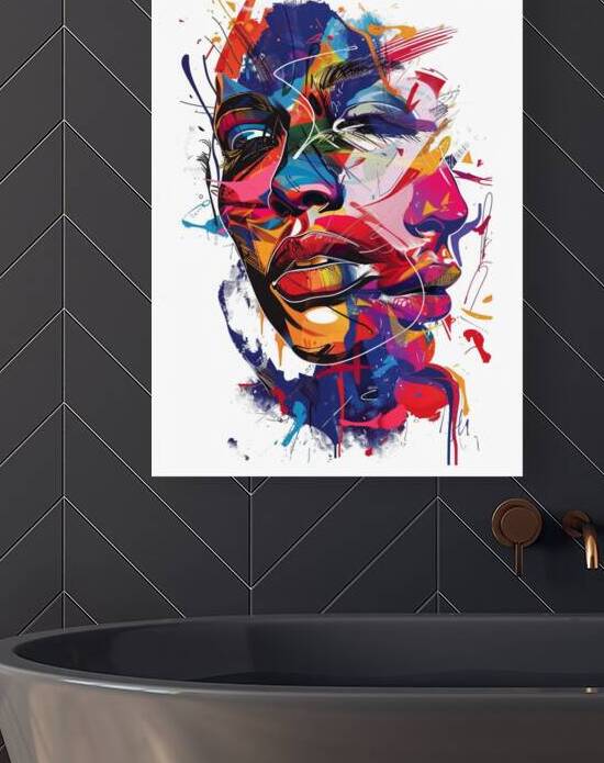 Vibrant Fusion: Abstract Faces with Expressive Features by Fab Haven