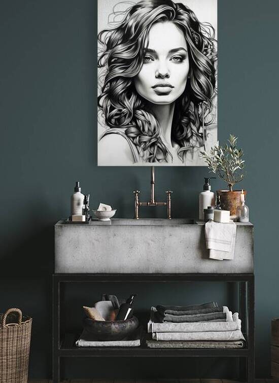 Classic Beauty in Grayscale Portrait by Fab Haven
