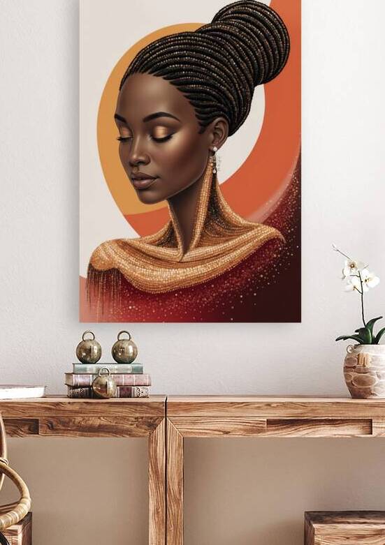 Regal African Beauty in Golden Beads by Fab Haven