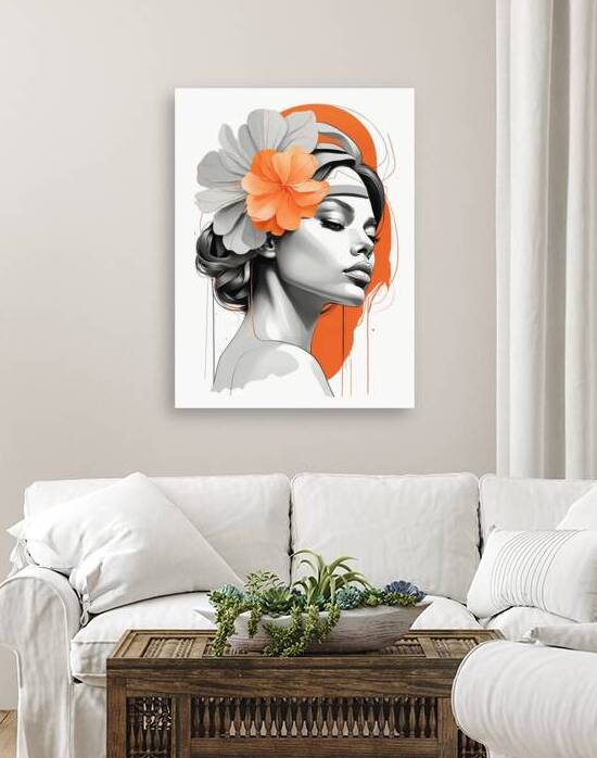 Serene Elegance of Modern Flowery Woman by Fab Haven