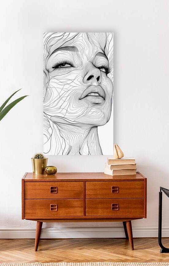 Flowing Lines - Abstract Female Face by Fab Haven