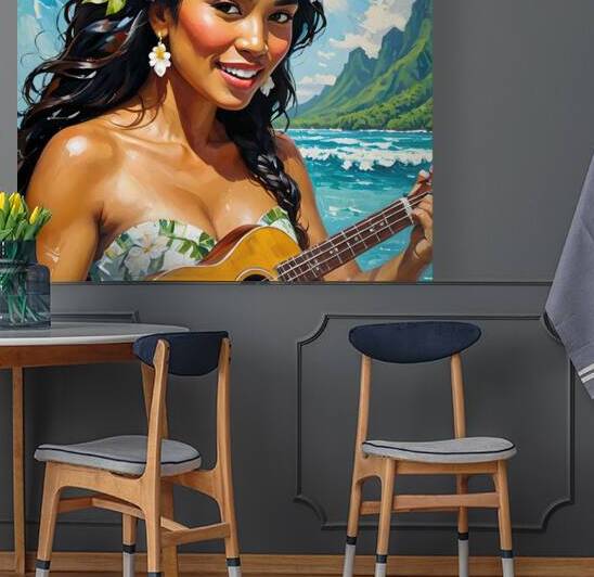Tropical Polynesian Beauty - Ukulele and Island Art by Fab Haven