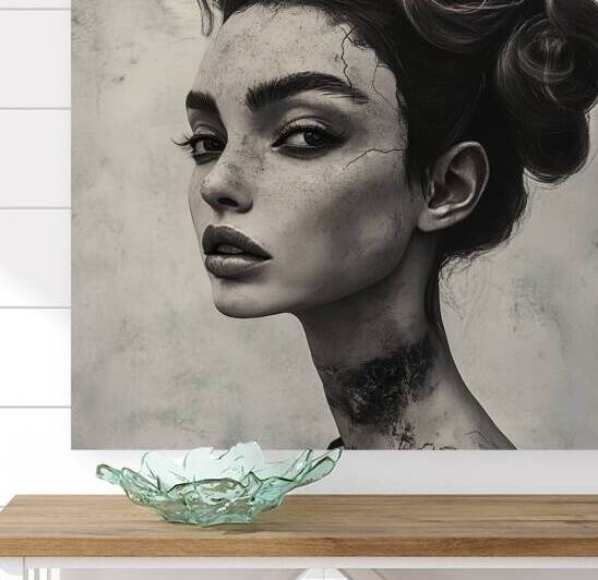 Faded Beauty - Textured and Cracked Portrait by Fab Haven