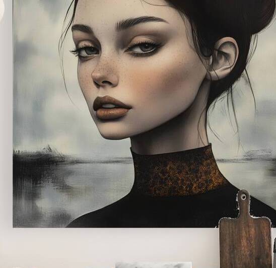 Contemporary Elegance - Woman with Gold Collar by Fab Haven