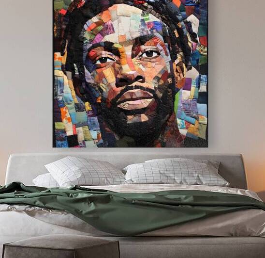 Patchwork Portrait - Vibrant Fabric Art by Fab Haven