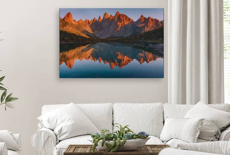 Dramatic Mountain Peaks Reflecting at Dusk by Fab Haven