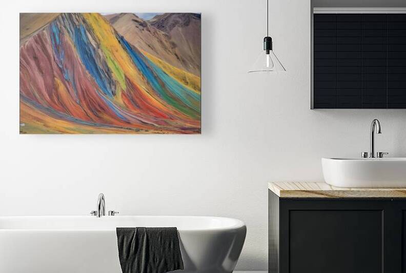 Vibrant Rainbow-Colored Mountain Range by Fab Haven
