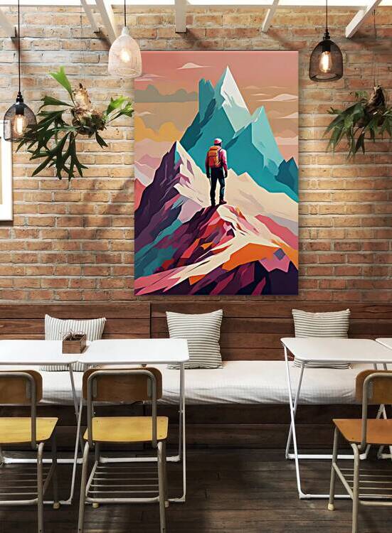 Adventurous Hiker in Vibrant Mountain Scenery by Fab Haven