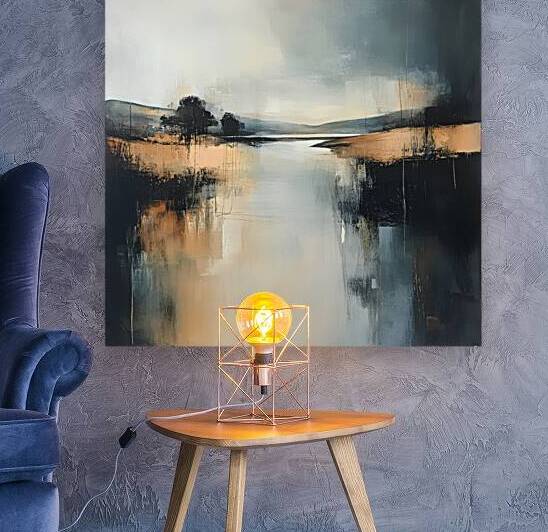 Muted Abstract Landscape with Golden Hues by Fab Haven