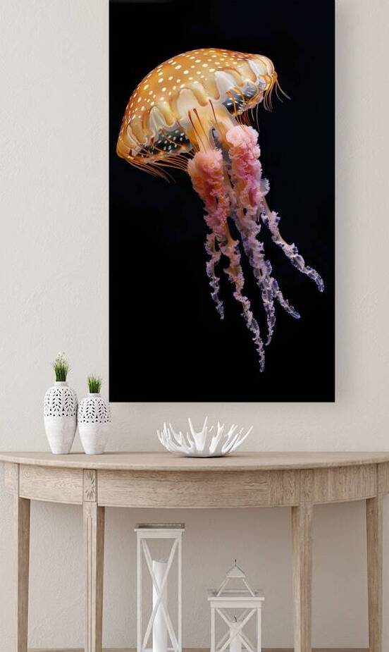 Graceful Jellyfish with Flowing Pink Tentacles by Fab Haven