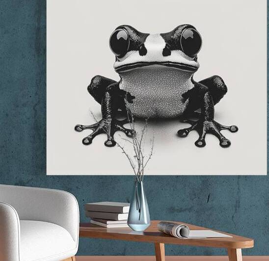 Minimalist Poison Arrow Frog in Black and White by Fab Haven