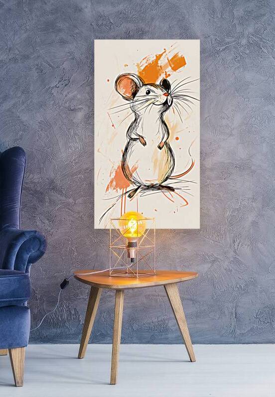 Abstract Minimalist Mouse in Playful Sketch by Fab Haven