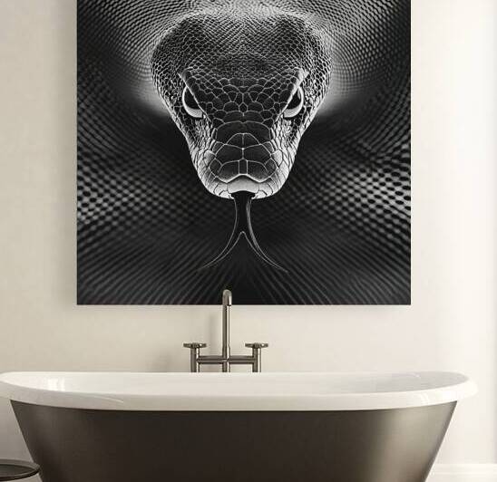 Minimalist Cobra Royal Design in Black and White by Fab Haven
