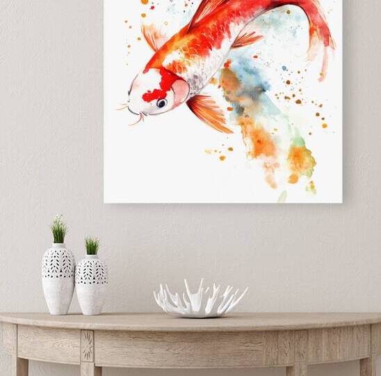 Vibrant Watercolor Koi Fish Art by Fab Haven