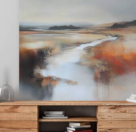 Serene Abstract Landscape in Muted Tones by Fab Haven