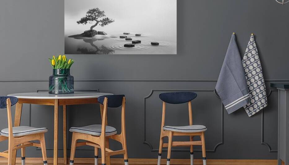 Serene Bonsai and Tranquil Stepping Stones by Fab Haven