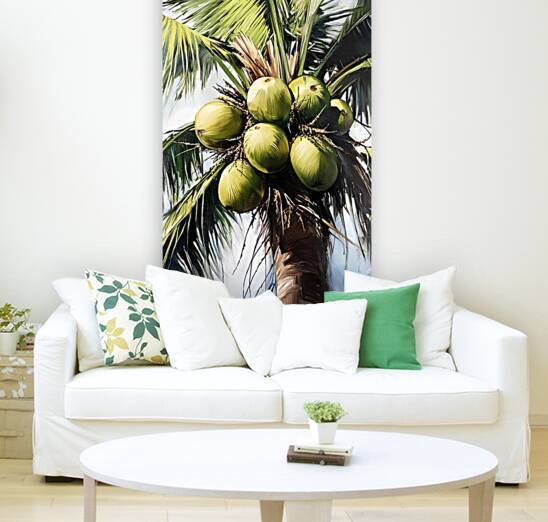 Vibrant Coconut Tree and Palm Leaves by Fab Haven