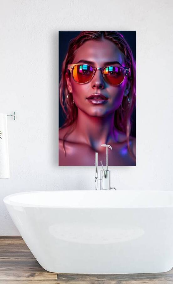 Neon Vibes: Bold Portrait with Sunglasses by Fab Haven