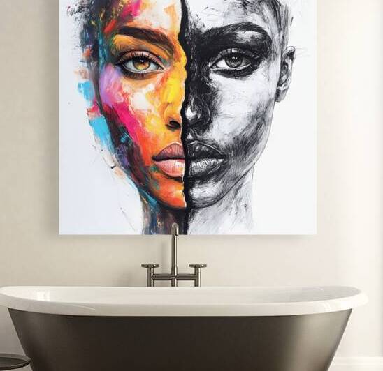 Colorful Contrast: Abstract Faces by Fab Haven