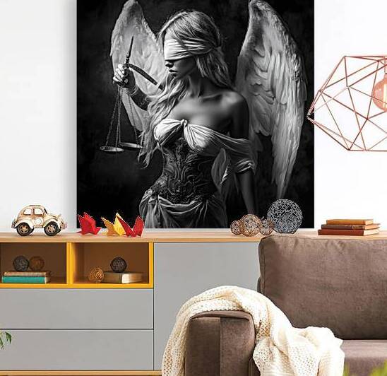 Blindfolded Angel of Justice Artwork by Fab Haven