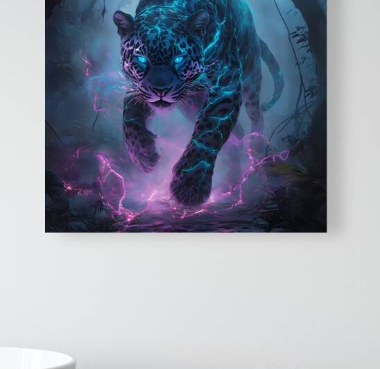 Bioluminescent Jaguar in Mystical Jungle by Fab Haven