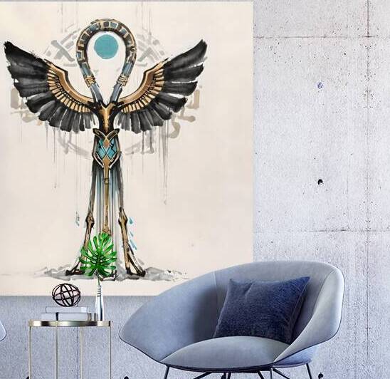 Golden Ankh with Ethereal Wings by Fab Haven