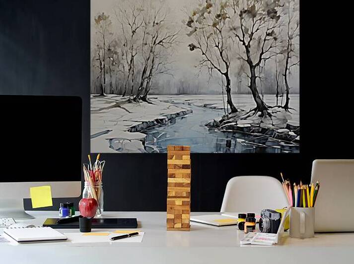 Winter Serenity: Frozen Stream by Fab Haven