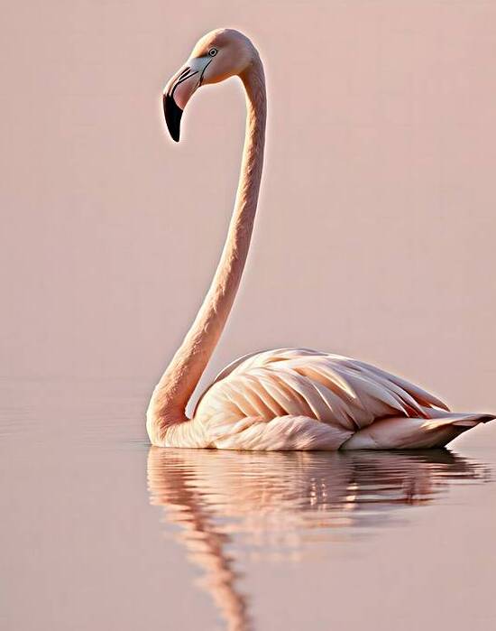 Graceful Flamingo Reflection by Fab Haven