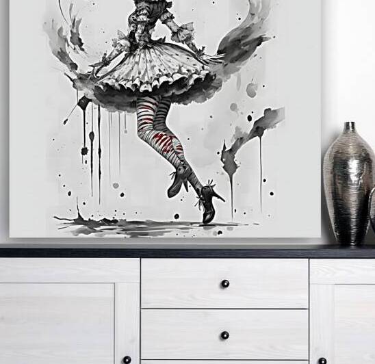 Dynamic Monochrome Ink Clown Art by Fab Haven