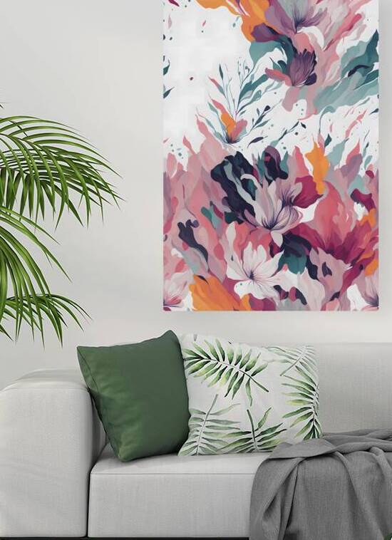 Pastel Floral Abstract with Flowing Shapes by Fab Haven