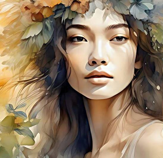 Nature’s Radiance: Ethereal Floral Portrait by Fab Haven